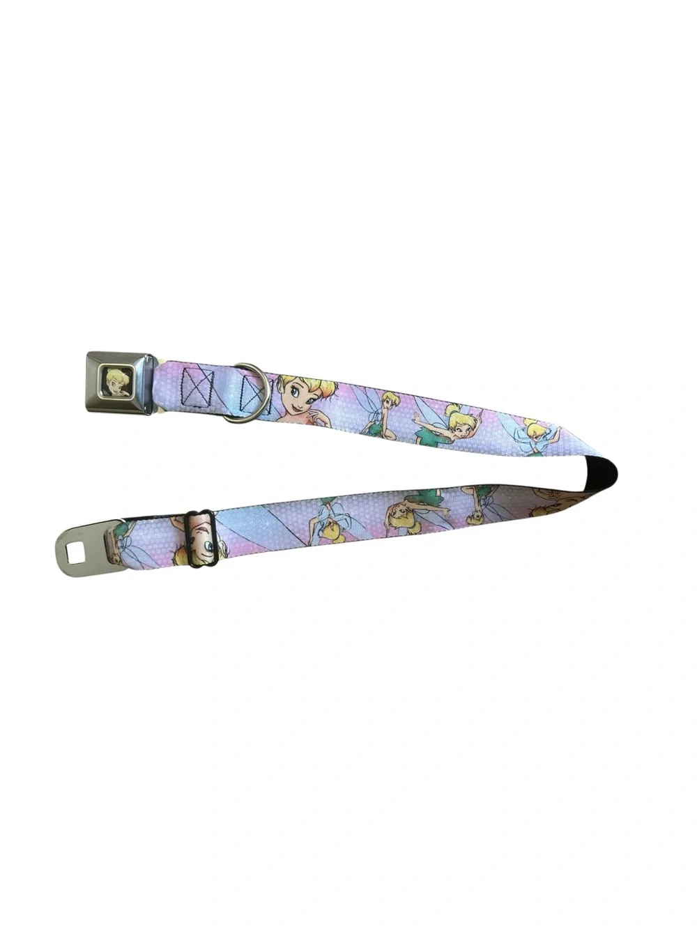 Buckle-Down Disney Tinker Bell Seatbelt Buckle Dog Collar– Large